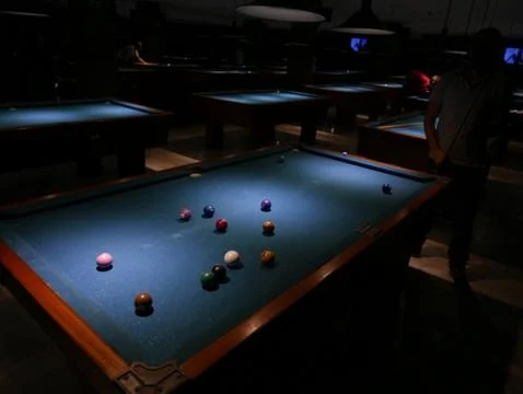 Blue Snooker Pub Table 写真素材