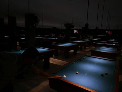 Blue Snooker Pub Table 写真素材