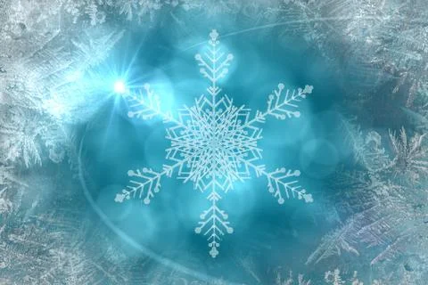 Blue snow flake pattern design Stock Photos
