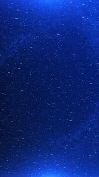 Blue snow particles falling softly on dark background. Winter abstract text.. 스톡 일러스트