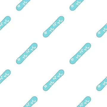 Blue snowboard pattern seamless Stock Illustration