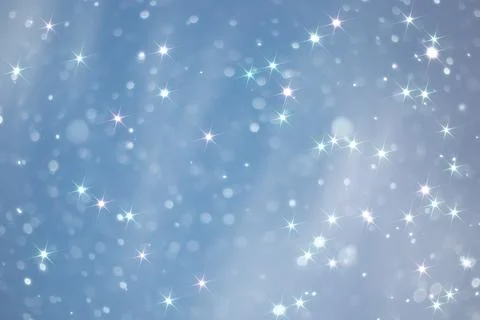 Blue snowfall bokeh background, abstract snowflake background on blurred ab.. Foto stock