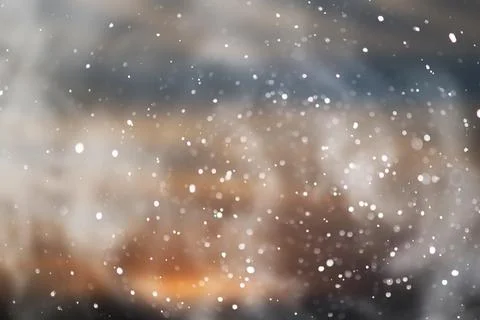 Blue snowfall bokeh background, abstract snowflake background on blurred ab.. Foto stock