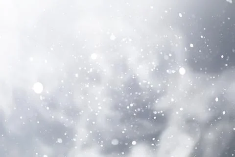 Blue snowfall bokeh background, abstract snowflake background on blurred ab.. Foto stock