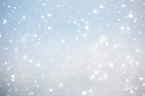 Blue snowfall bokeh background, abstract snowflake background on blurred ab.. Foto stock