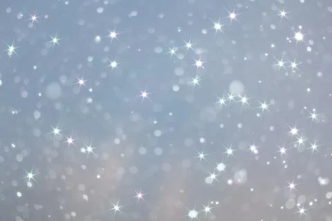 Blue snowfall bokeh background, abstract snowflake background on blurred ab.. Foto stock