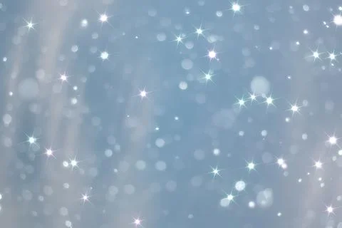 Blue snowfall bokeh background, abstract snowflake background on blurred ab.. Foto stock