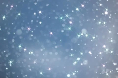 Blue snowfall bokeh background, abstract snowflake background on blurred ab.. Foto stock