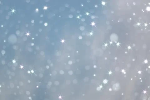 Blue snowfall bokeh background, abstract snowflake background blurred abstrac Foto stock