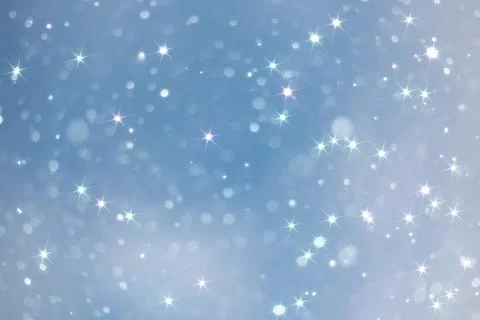 Blue snowfall bokeh background, abstract snowflake background blurred abstrac Foto stock