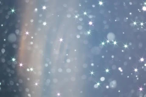 Blue snowfall bokeh background, abstract snowflake background blurred abstrac Foto stock