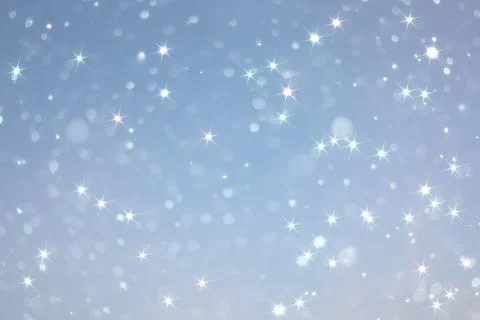 Blue snowfall bokeh background, abstract snowflake background on blurred ab.. Foto stock