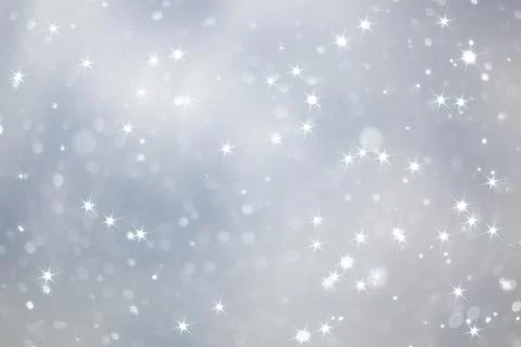 Blue snowfall bokeh background, abstract snowflake background on blurred ab.. Foto stock