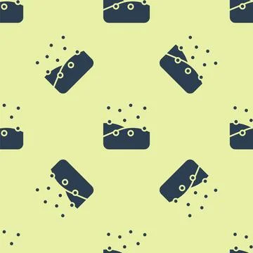 Blue Snowfall icon isolated seamless pattern on yellow background. Snow falling 스톡 일러스트