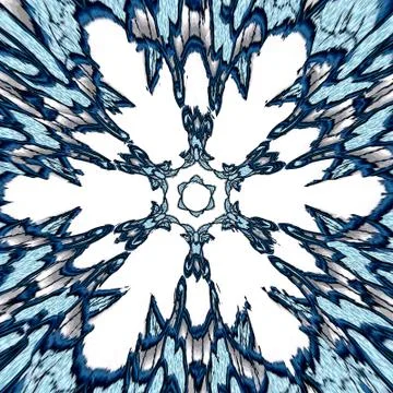 Blue snowflake abstract pattern in style of explosion Stock Illustration