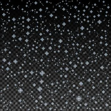 Blue Snowflake background vector. Christmas snow fall decoration effect. Stock Illustration