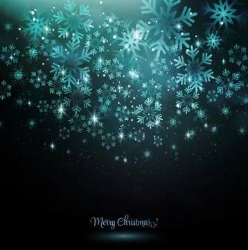 Blue snowflake on a dark background Stock Illustration