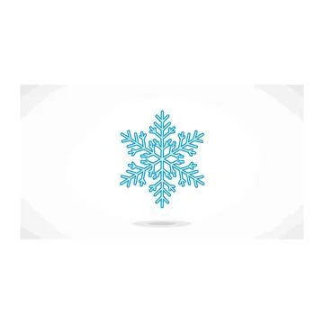 Blue snowflake flat design icon with subtle long shadow Stock Illustration