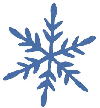 Blue Snowflake Flat Icon on White Background Stock Illustration