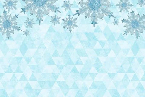Blue snowflake frame on white background Stock Illustration