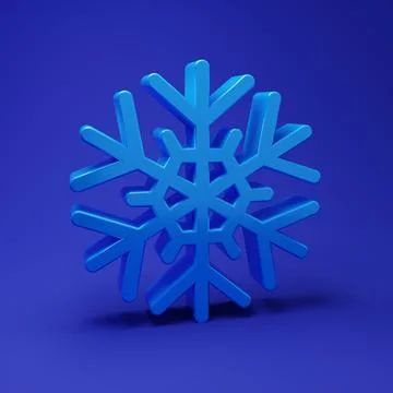 Blue Snowflake icon isolated on blue background. Minimalism concept. 3D ren.. Stock Illustration