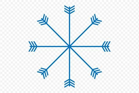 Blue snowflake icon isolated on white. seasonal holiday design. Stock Illustration
