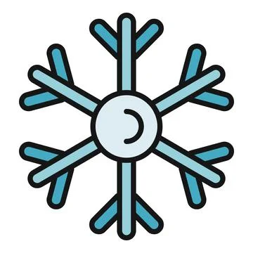 Blue snowflake icon representing cold winter weather Stock Illustration