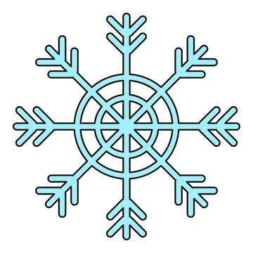 Blue snowflake icon representing winter cold weather Stock Illustration
