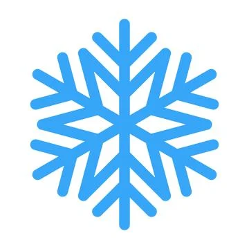Blue snowflake icon. Winter time. Happy Christmas holiday. Vector Cartoon sty Stock Illustration