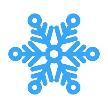 Blue snowflake icon. Winter time. Happy Christmas holiday. Vector Cartoon sty Stock Illustration