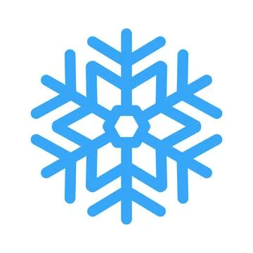 Blue snowflake icon. Winter time. Happy Christmas holiday. Vector Cartoon sty Illustrazione stock
