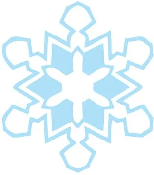 Blue snowflake light A light blue snow flake on a white background Copyrig... Foto stock