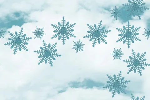 Blue Snowflake Pattern Repeat Background Fotos de archivo