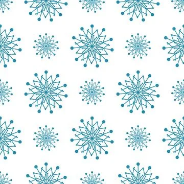 Blue snowflake pattern on white background Stock Illustration