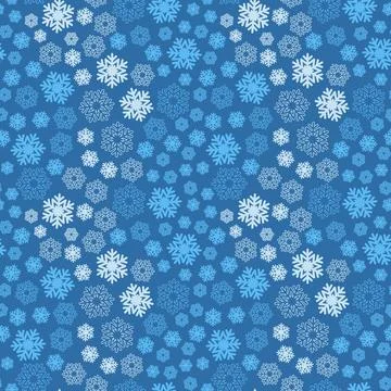 Blue snowflake seamless pattern for Christmas holiday decoration Stock Illustration
