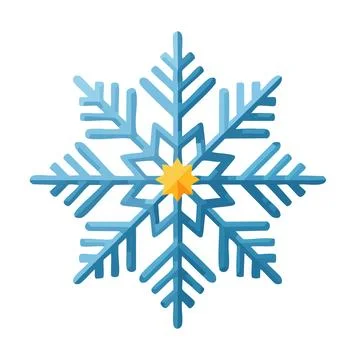 Blue Snowflake Vector Icon - Winter Christmas Design Element Stock Illustration