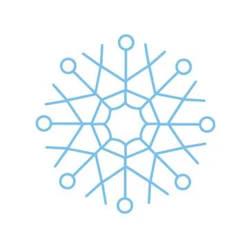 Blue snowflake vector illustration icon for winter season and christmas holiday Stock Illustration
