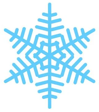 Blue snowflake on white background, isolate, illustration Stock Illustration