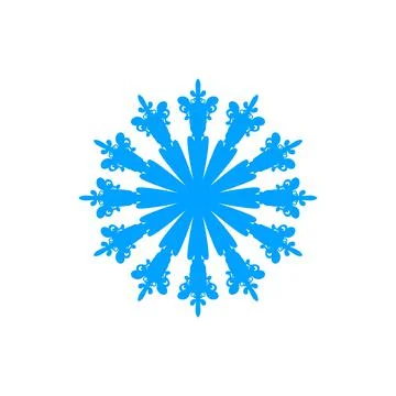 Blue snowflake on white isolated background. Vector illustration Stock Illustration