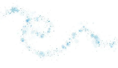 Blue snowflakes and small particles abstract winter background Stockillustratie