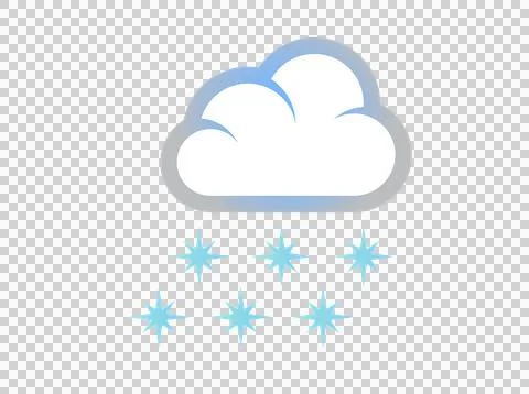 Blue snowflakes falling from white cloud icon Stock Illustration