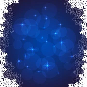 Blue snowflakes frame Stock Illustration