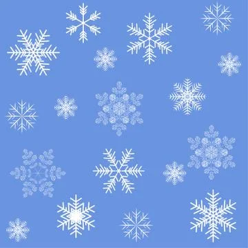 Blue snowflakes seamless background pattern Stock Illustration