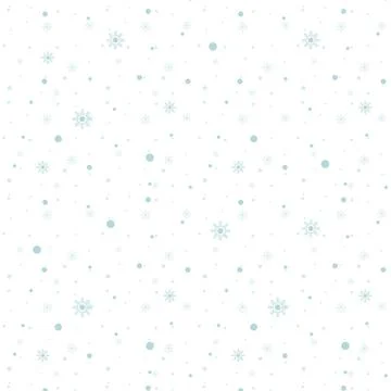 Blue snowflakes seamless pattern on white background. Vector illustration. Stock Illustration