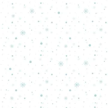Blue snowflakes seamless pattern on white background. Vector illustration. 스톡 일러스트
