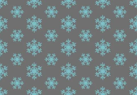 Blue snowflakes seamless pattern. Winter christmas background Stock Illustration