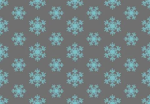 Blue snowflakes seamless pattern. Winter christmas background Stock Illustration