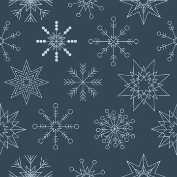 Blue snowflakes vector seamless pattern	 库存插图