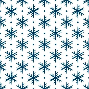 Blue snowflakes on white background, vector illustration Stock Illustration