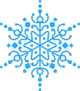 Blue snowflakes white background. Vector illustration. Stock Illustration